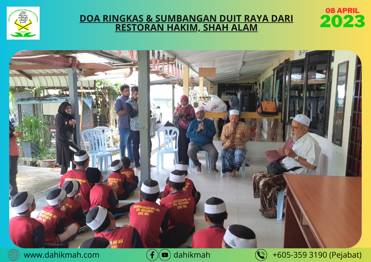 [8 APRIL 2023] DOA RINGKAS & SUMBANGAN DUIT RAYA DARI RESTORAN HAKIM, SHAH ALAM