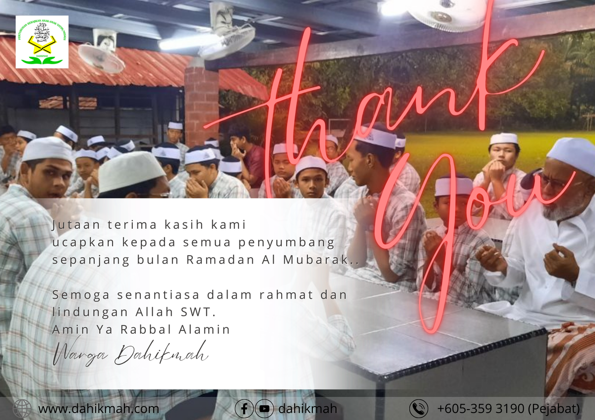 JUTAAN TERIMA KASIH KEPADA SEMUA PENYUMBANG SEPANJANG BULAN RAMADHAN 2023.