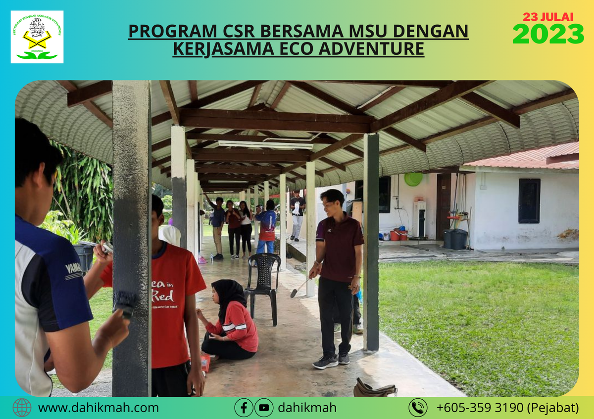 [23 JULAI 2023] PROGRAM CSR BERSAMA MSU DENGAN KERJASAMA ECO ADVENTURE