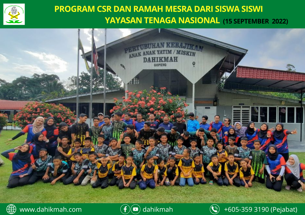 PROGRAM CSR DAN RAMAH MESRA DARI SISWA SISWI YAYASAN TENAGA NASIONAL (15 SEPTEMBER 2022)