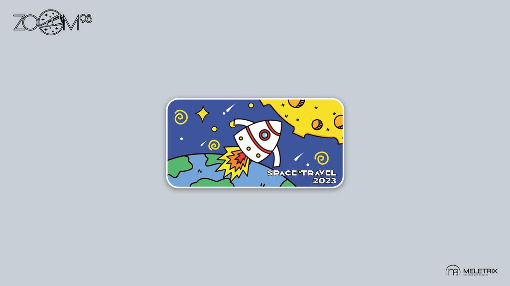 Space Journey-Titanium Alloy Color Painting Badge