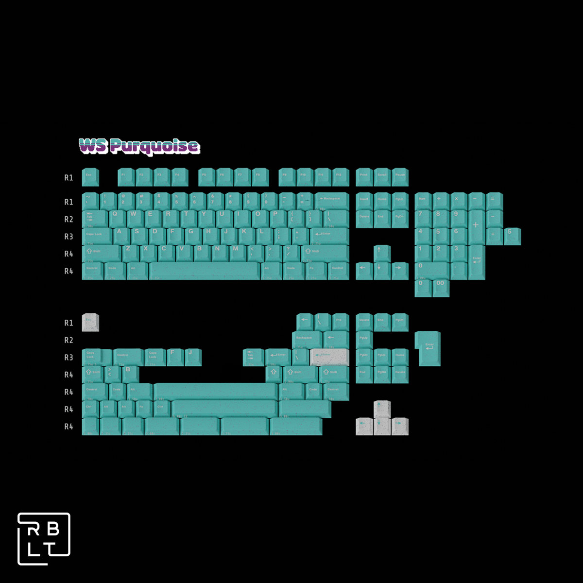 WS Purquoise Doubleshot PBT Keycaps Set – Rebult Keyboards