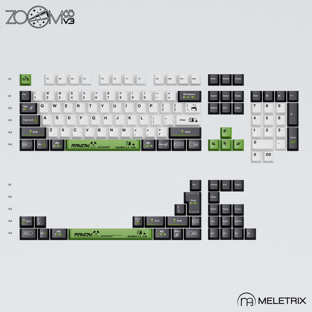Zoom65 V3 Special Panda Edition Keyboard Kit & WS Panda Keycaps
