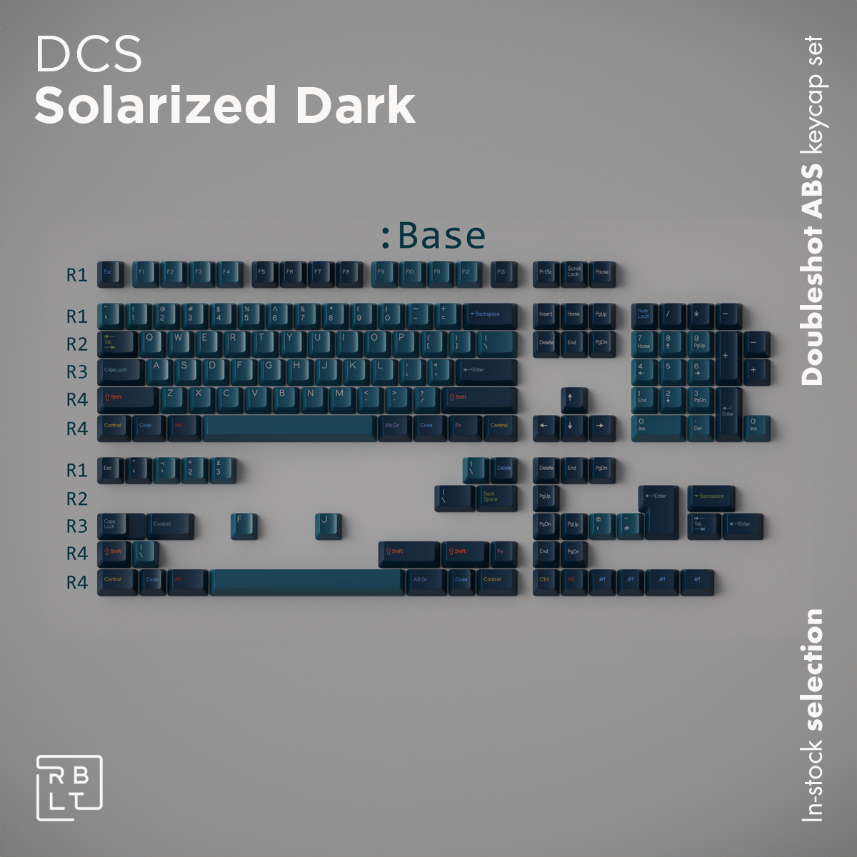 【美品】DCS Solarized Dark ABSダブルショットキーキャップ DCS Solarized Dark Keycap Set – Rebult Keyboards