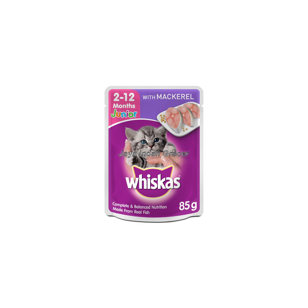 Whiskas Pouch Junior 2-12 Months Mackerel Cat Food 85g.png