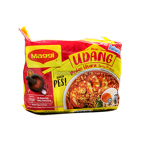Maggi Pedas Utara Spicy Prawn Instant Noodles 5x89g