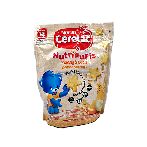 Nestle Cerelac Nutripuffs Banana & Orange Cereal Snacks 50g