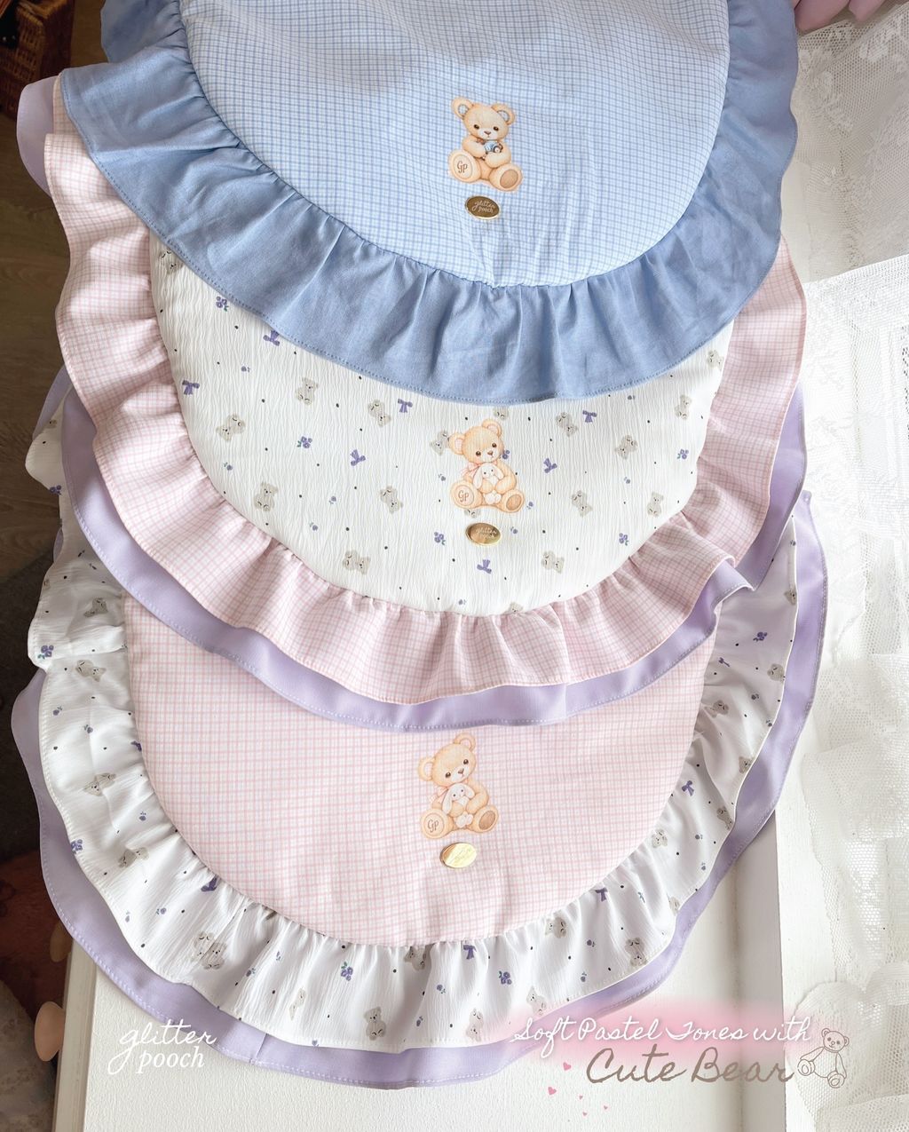 🛌 Exclusive Pre-launch BonBear Mat. .Designed in soft pastel tones with delicate lace ruffles a (2)