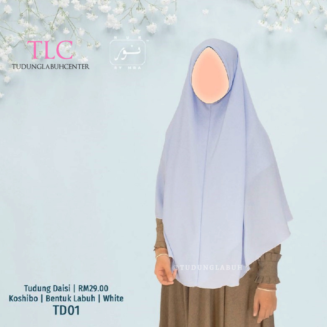Tudung Labuh Koshibo Daisi Bidang 50 55 60 Tudung Nur Tudung Labuh Center Tlc