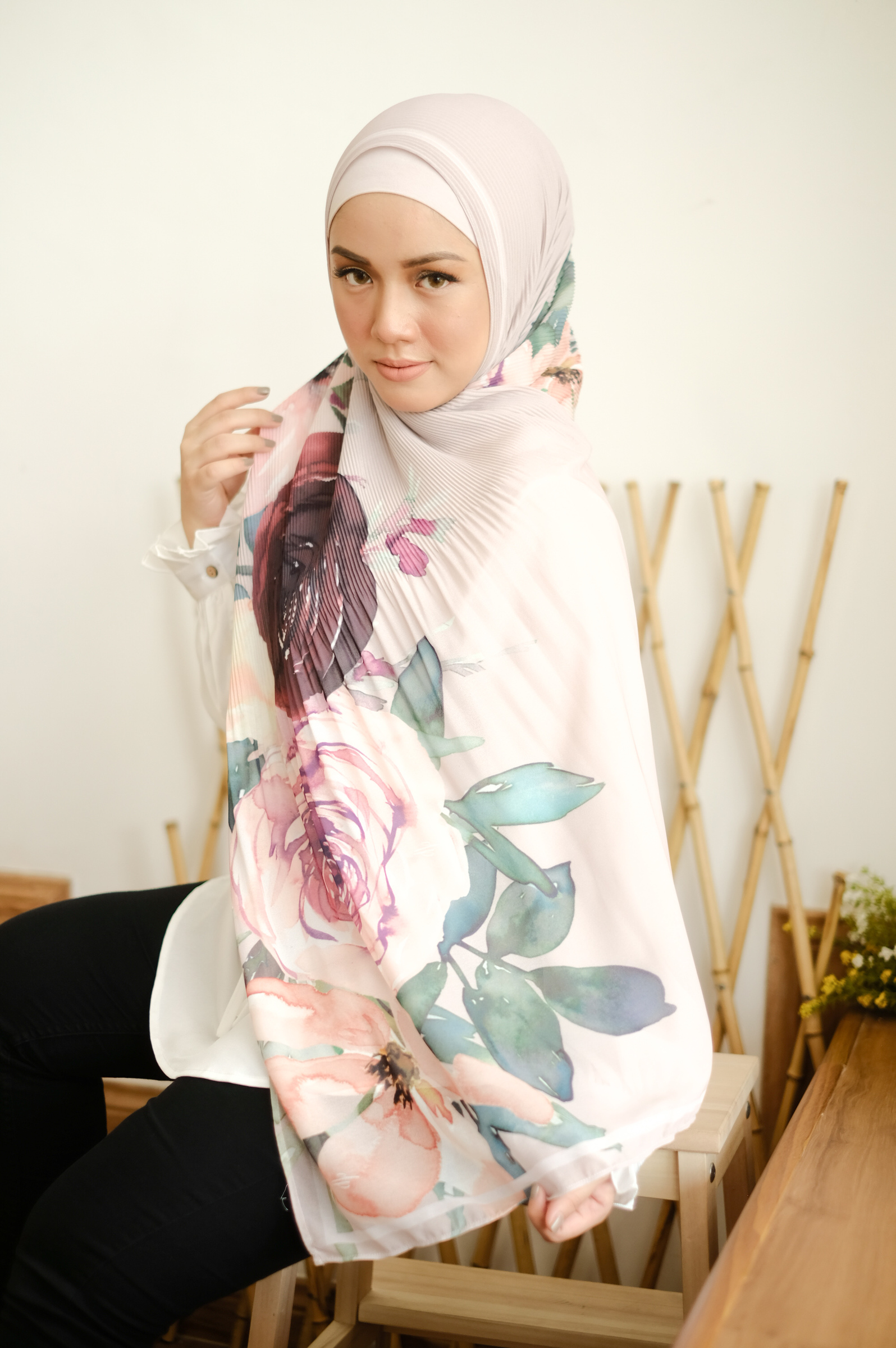 Shawl pleated printed Clearance