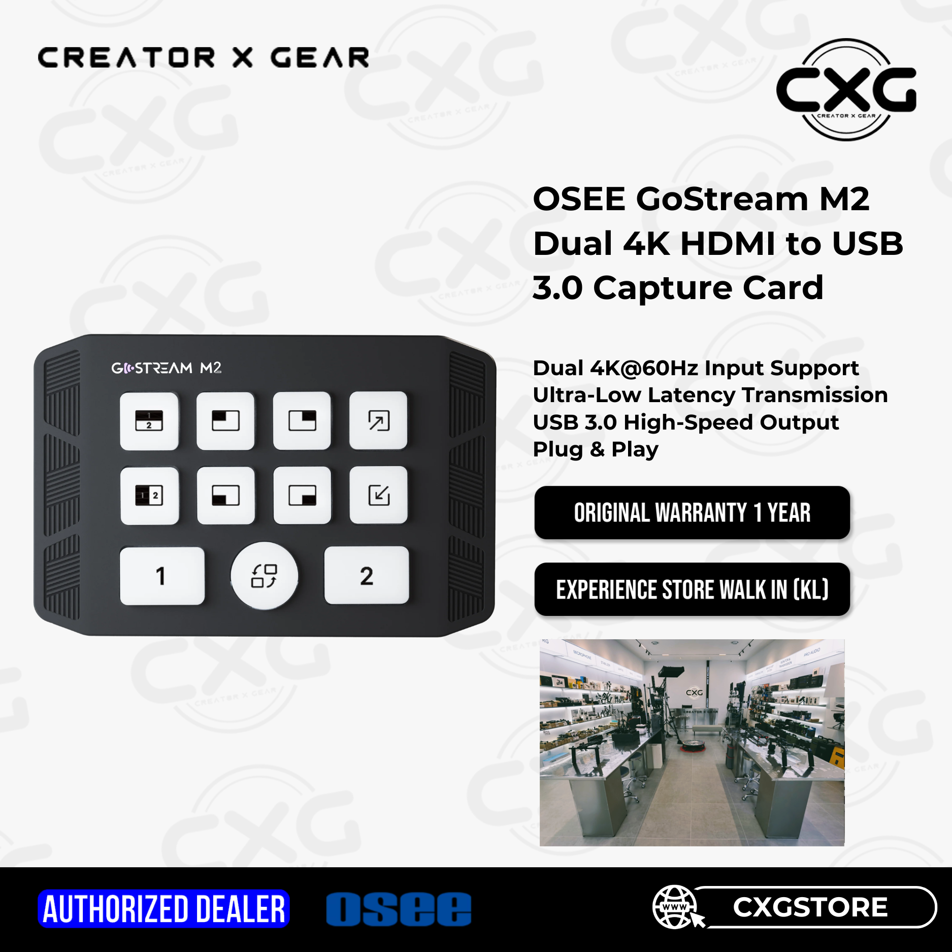 Osee GoStream M2 Capture Card Streaming Dual 4K HDMI Input