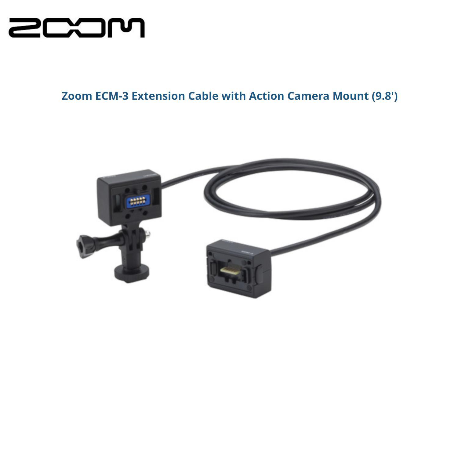 Zoom ECM-3 Extension Cable with Action Camera Mount (9.8') - ECM-3