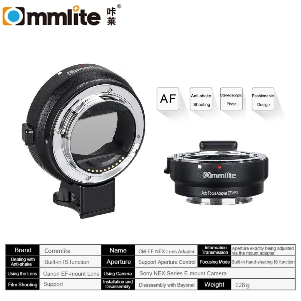 Commlite Electronic Af Lens Mount Adapter From Ef Ef S Lens To E Mount Camera Cm Ef Nex Kenz