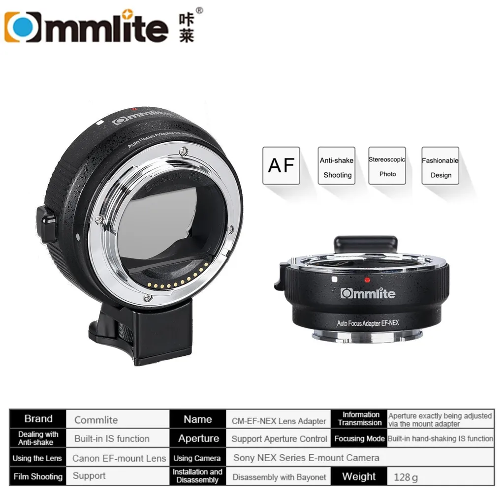 Commlite Electronic Af Lens Mount Adapter From Ef Ef S Lens To E Mount Camera Cm Ef Nex Kenz Commlite Electronic Af Lens Mount Adapter From Ef Ef S Lens To E Mount Camera Cm Ef Nex Kenz