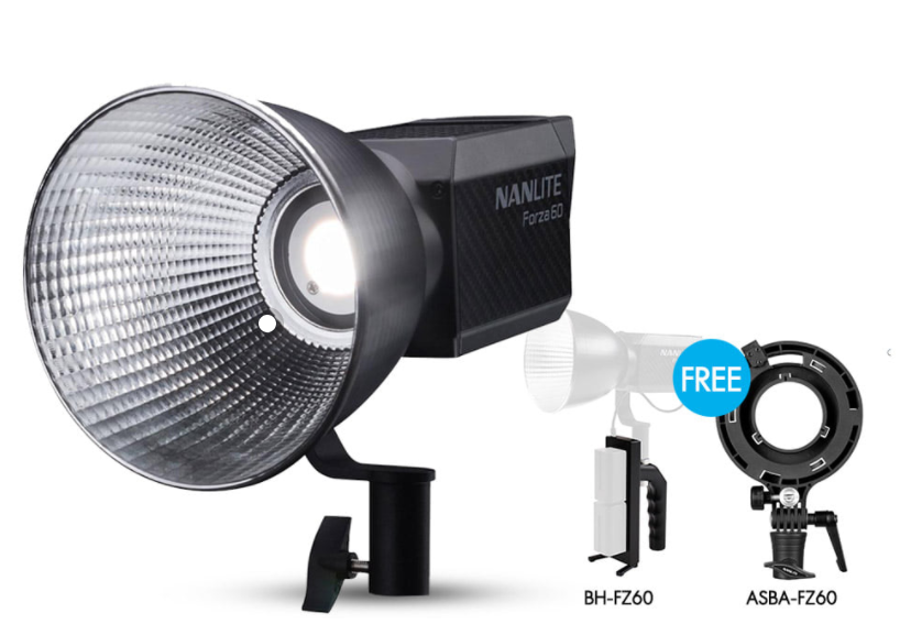 Spot LED Nanlite Forza 60B II - Lumière Bi-Color, Bluetooth, Avec Batterie Et Étui - Pour Photo/Video