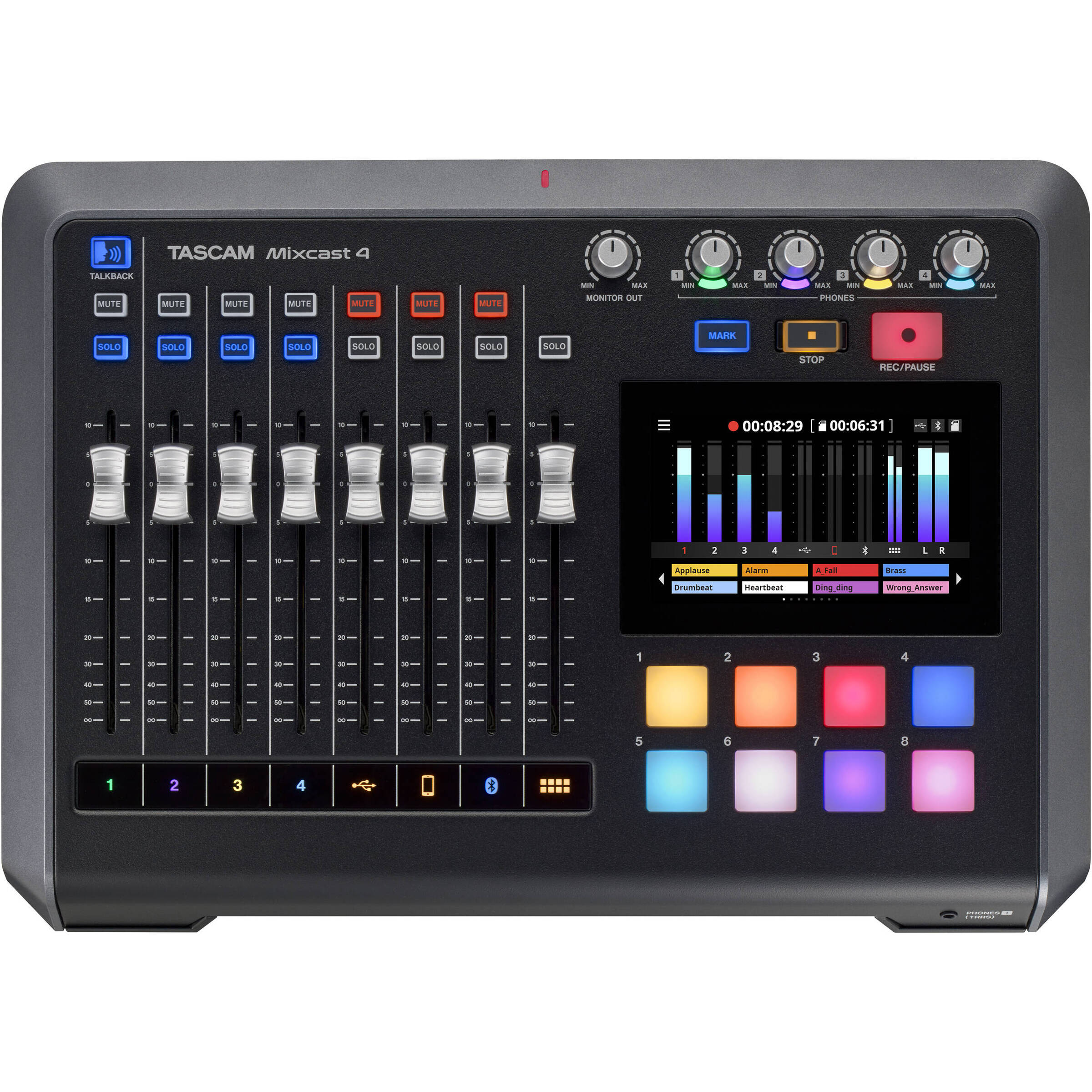 TASCAM Mixcast 4 Podcast Mixer, Recorder, and USB Audio Interface