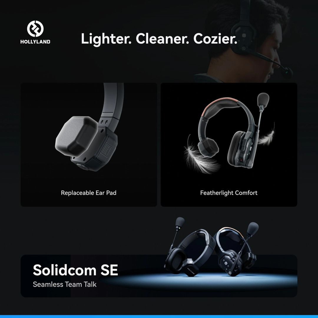 Hollyland Solidcom SE Wireless Headset Intercom System with Noise Cancellation Water Resistance (3 - 8 units)
