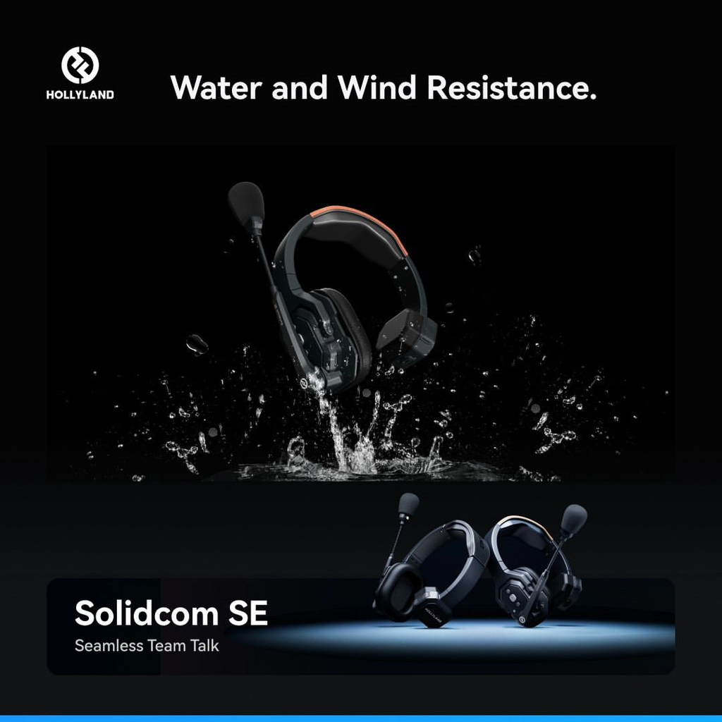 Hollyland Solidcom SE Wireless Headset Intercom System with Noise Cancellation Water Resistance (3 - 8 units)