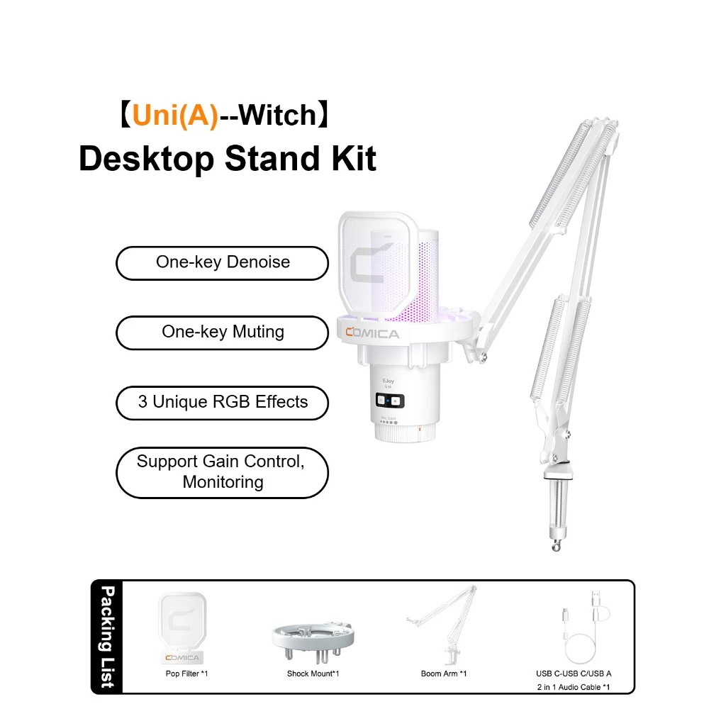 COMICA EJoy Uni Pro RGB Cardioid Wireless Microphone With Built-In