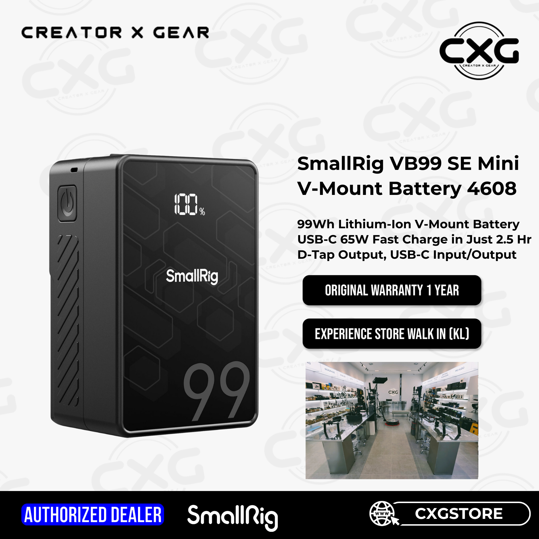 SmallRig VB99 SE mini V Mount Battery 4608 with Time OLED Display