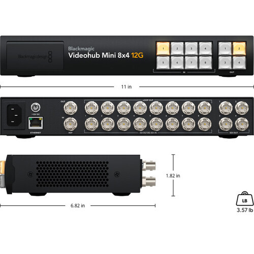 Blackmagic Design Videohub Mini 12G Router 4x2 / 6x2 / 8x4 – CXG