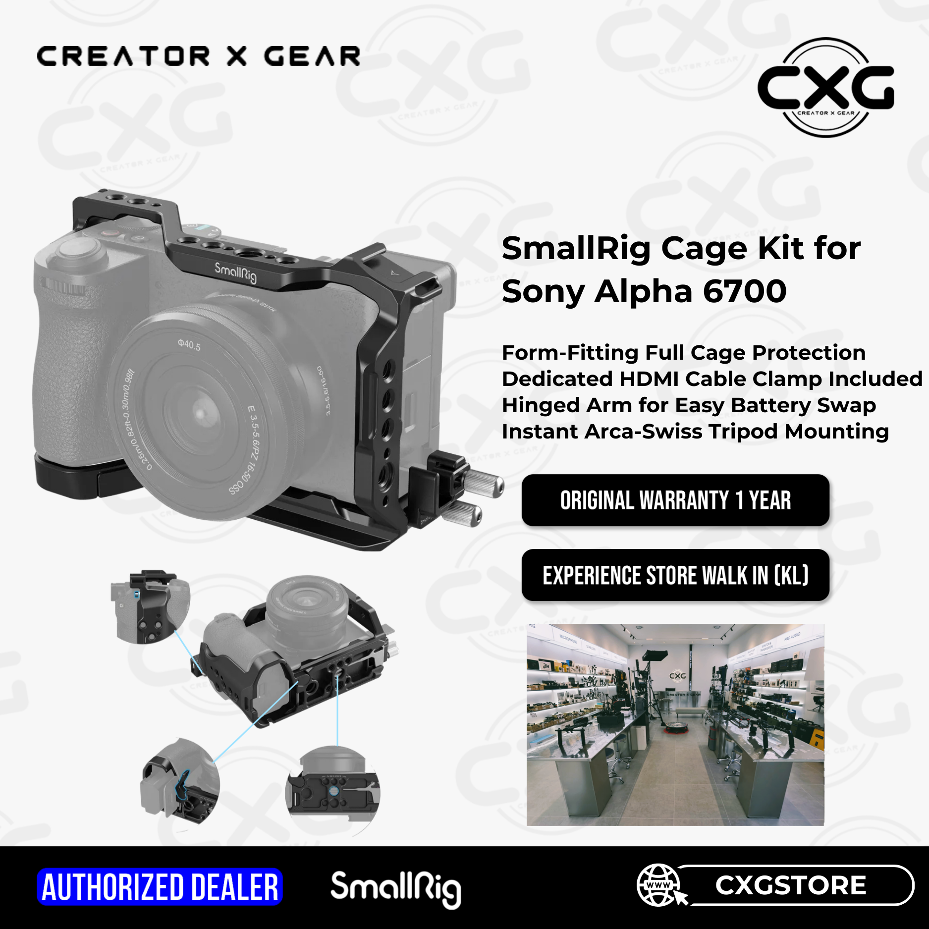 Smallrig Cage Kit for Sony Alpha 6700 A6700 with HDMI Clamp 4336