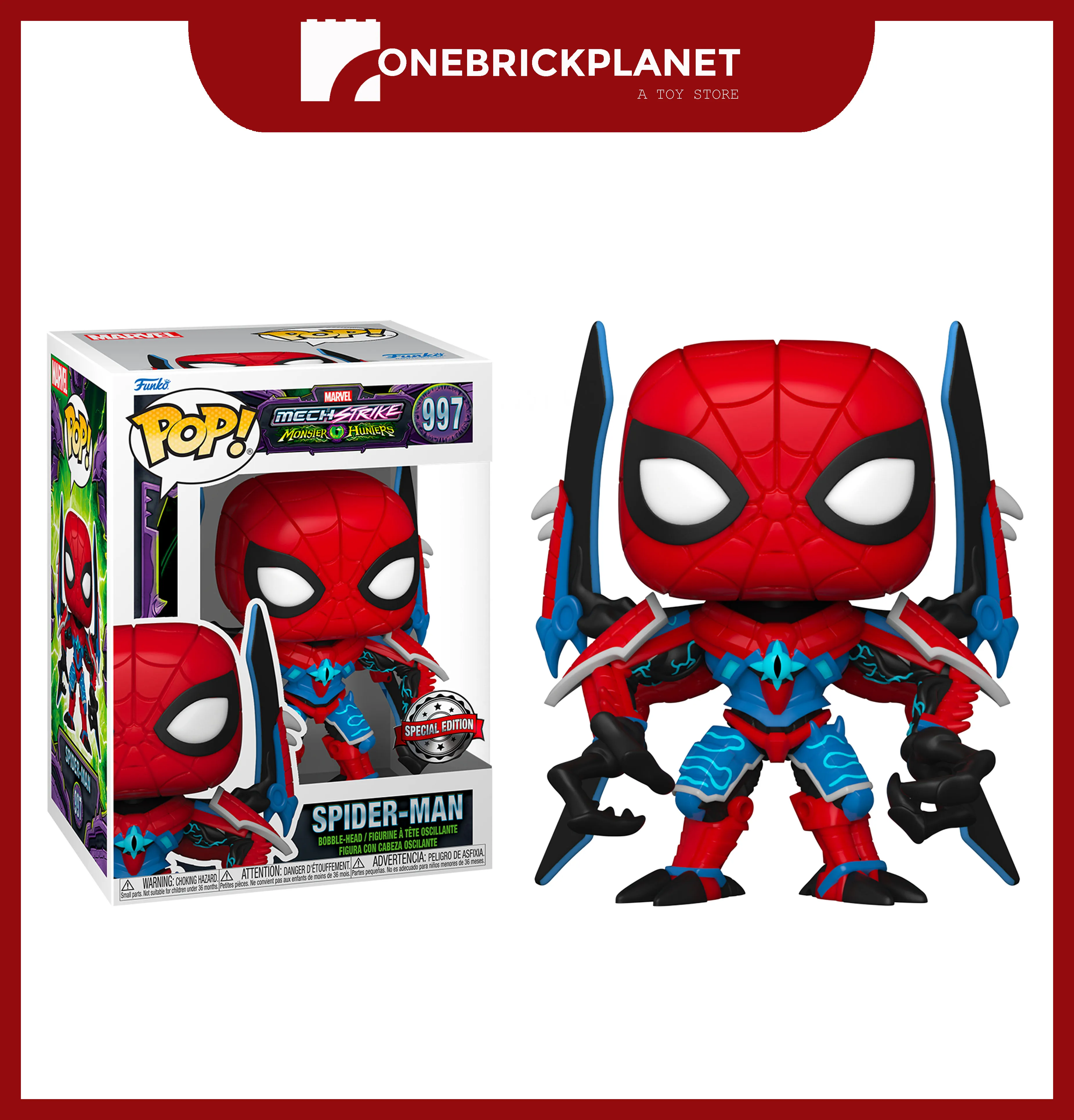 Funko Pop! Marvel: Marvel Mech - Monster Hunter Spider-Man (977) – One  Brick Planet