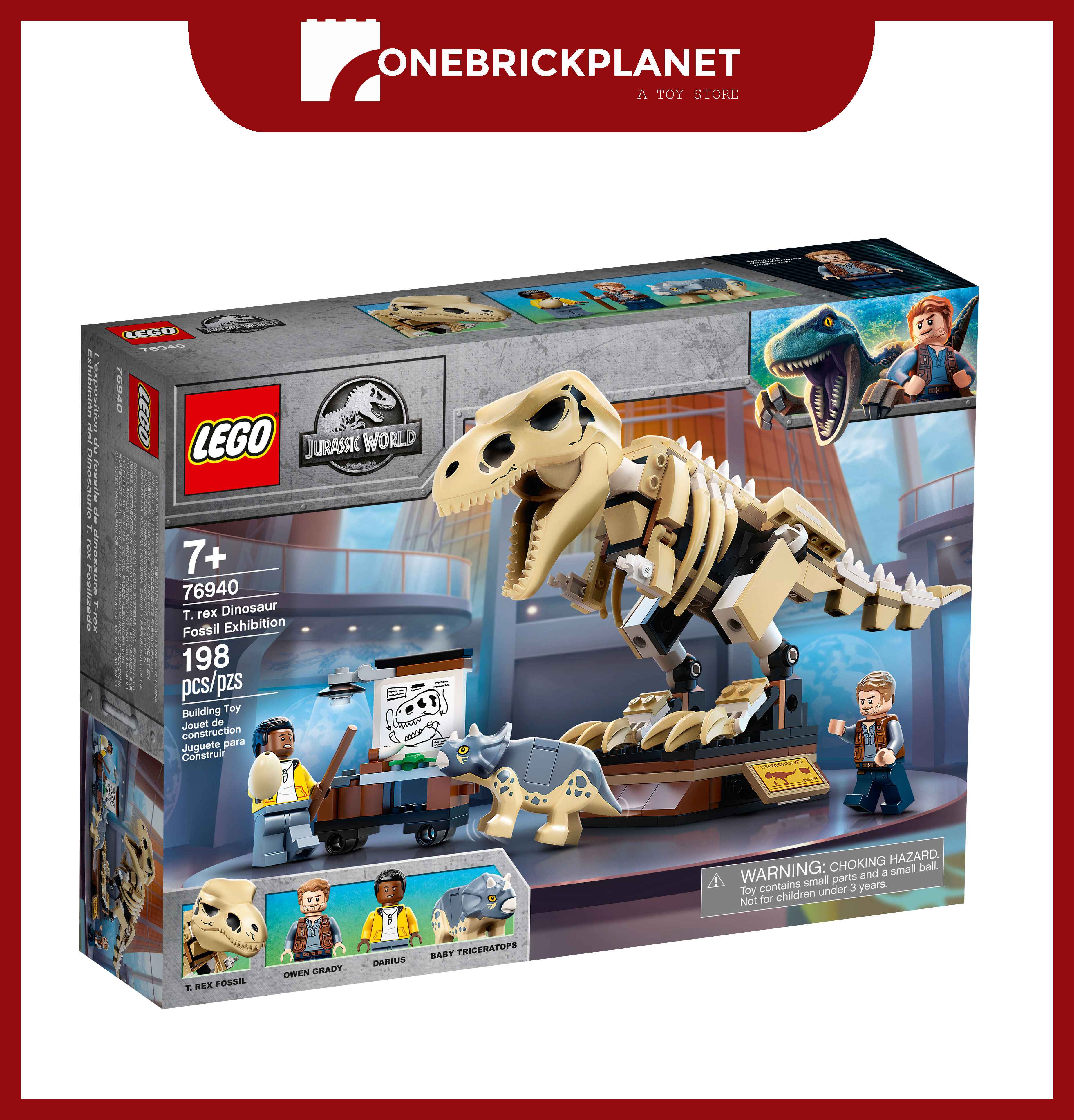 LEGO 76940 Jurassic World - T. rex Dinosaur Fossil Exhibition – One Brick  Planet