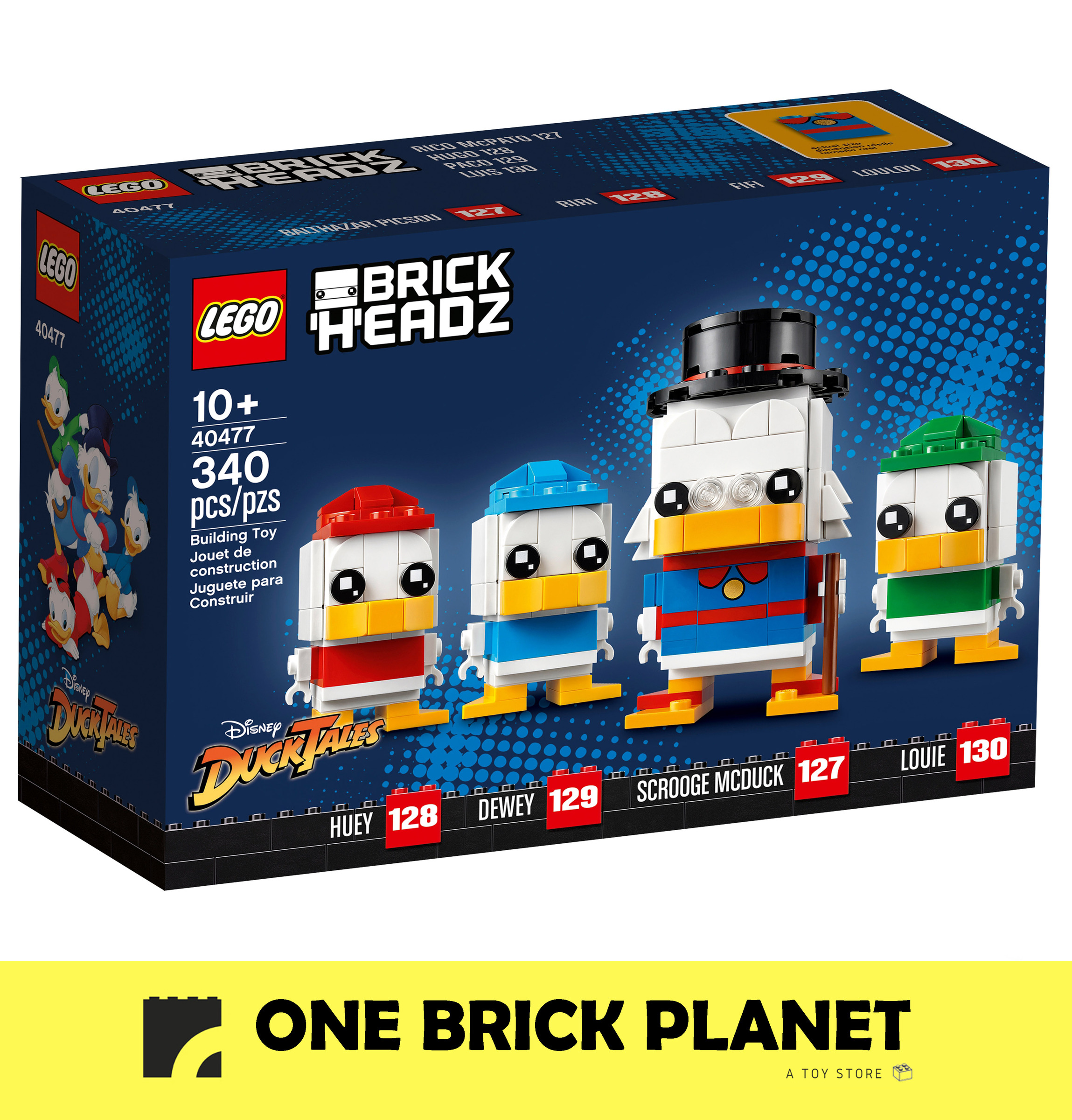 LEGO Brickheadz Disney 40447 - Scrooge McDuck, Huey, Dewey & Louie – One  Brick Planet