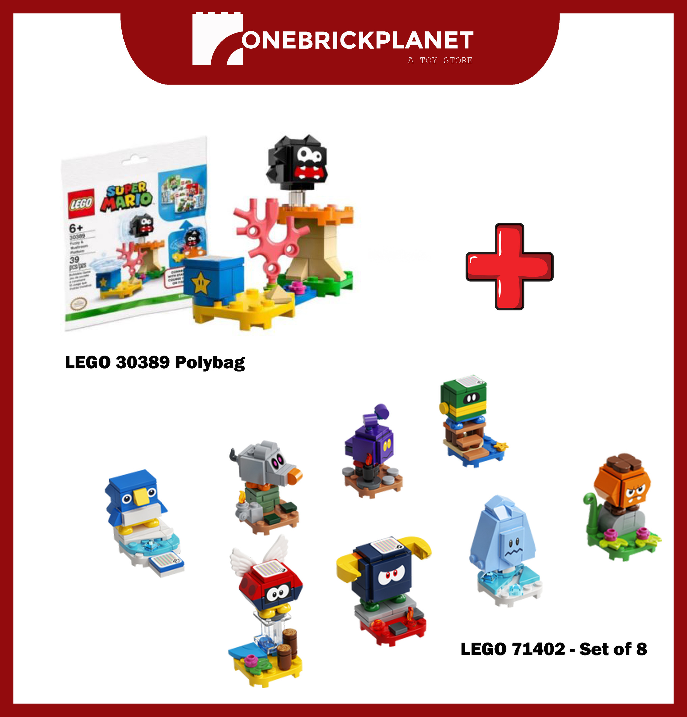 LEGO 71402 Mario Character Packs – Set of 8 + LEGO 30389 Polybag – One  Brick Planet