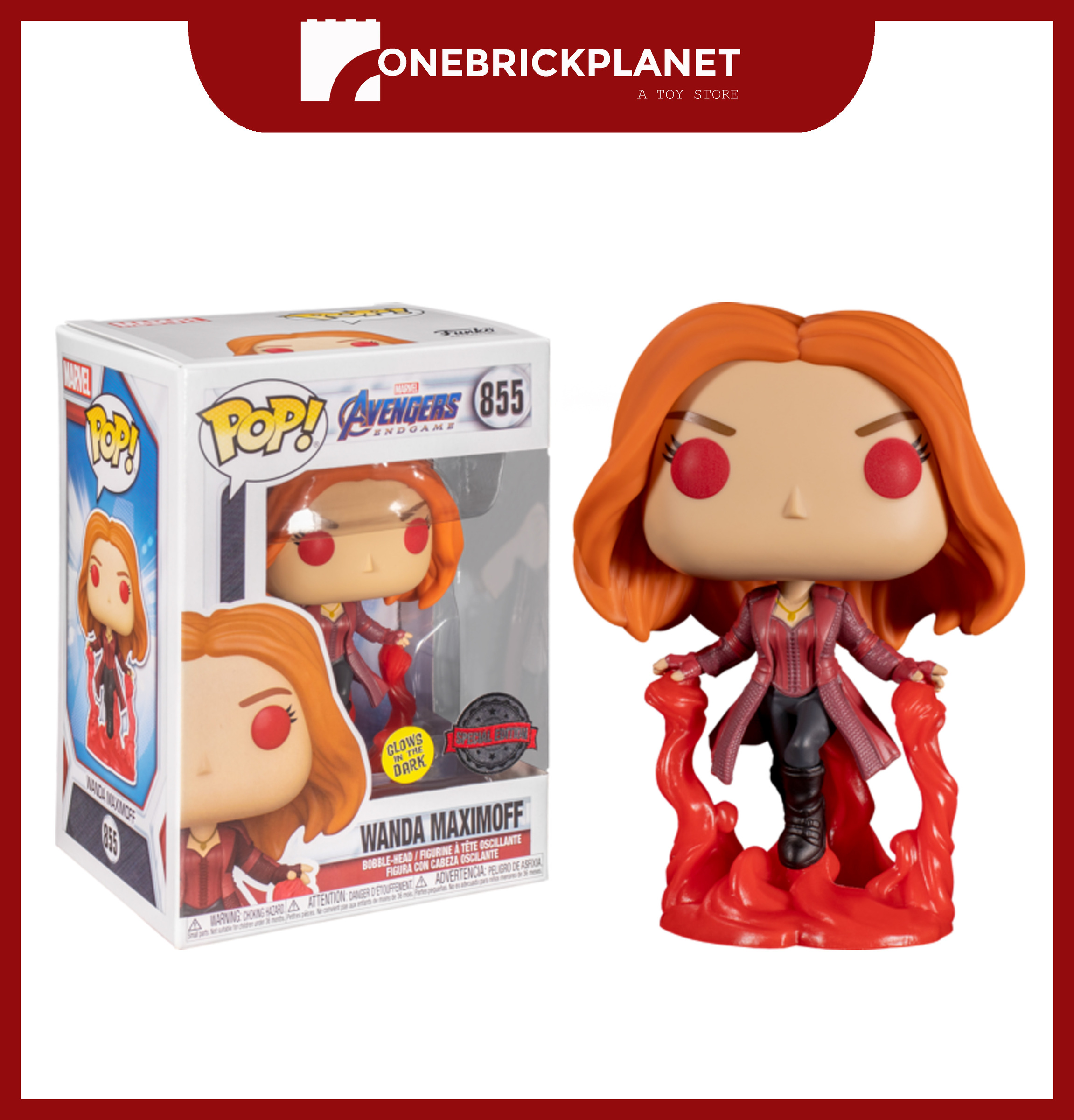 Funko Pop! Marvel Avengers: End Game - Floating Wanda Maximoff (855) Glow  in The Dark – One Brick Planet