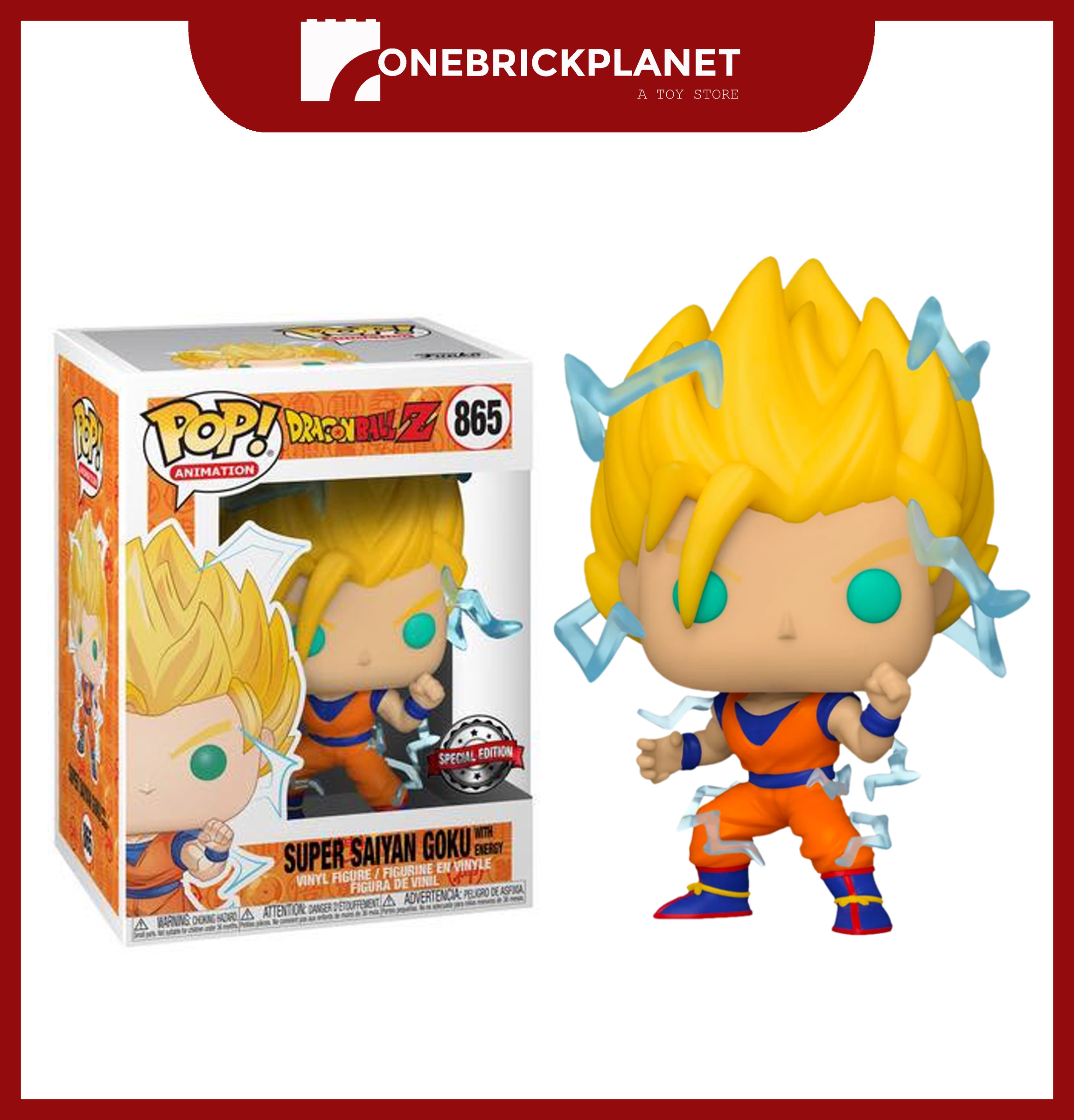 Funko Pop! Animation: Dragon Ball Z - Super Saiyan Goku with Energy (865) –  One Brick Planet