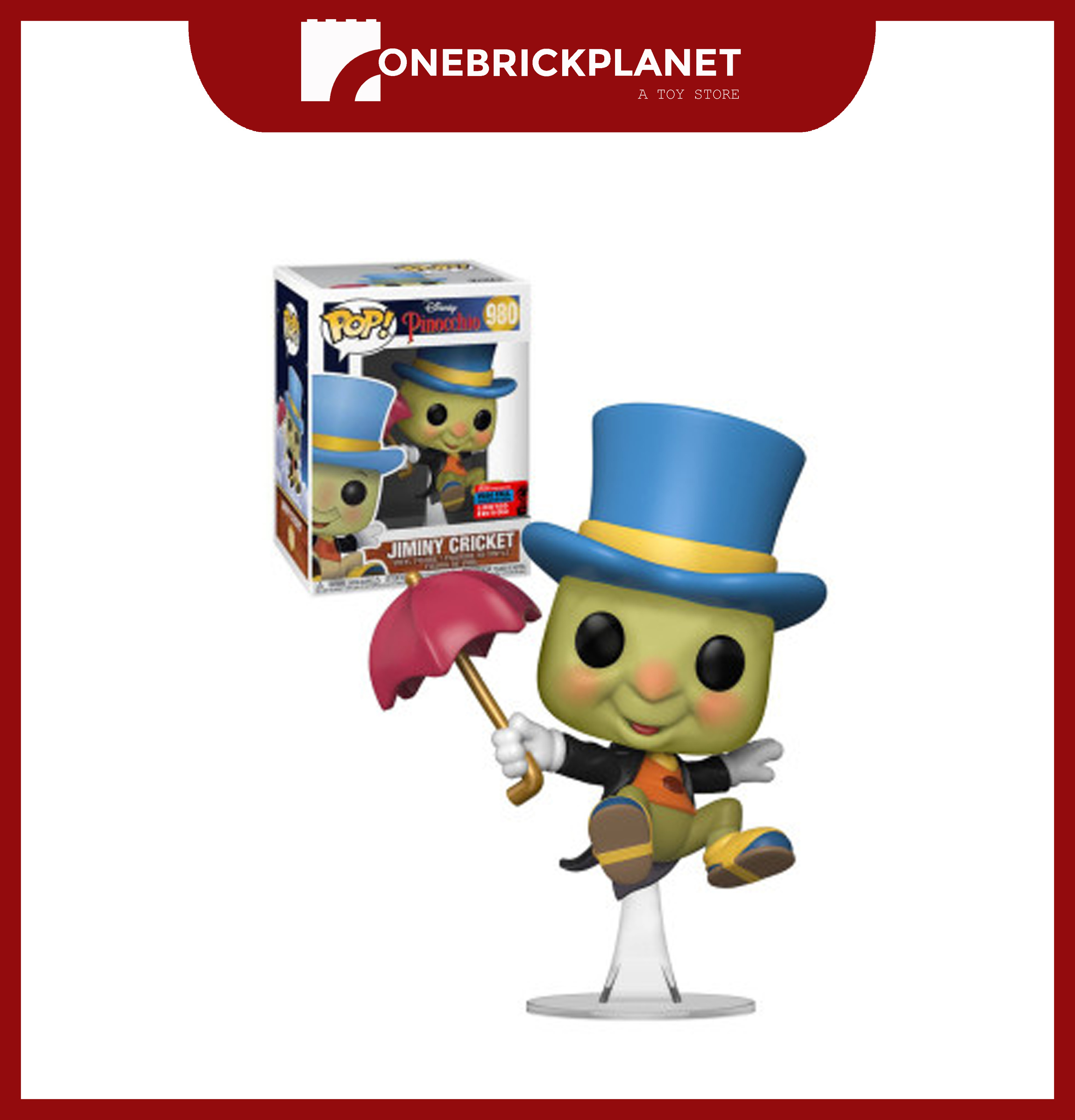 Funko Pop! – Disney One Jiminy : Pinocchio Planet Brick (980) - Cricket