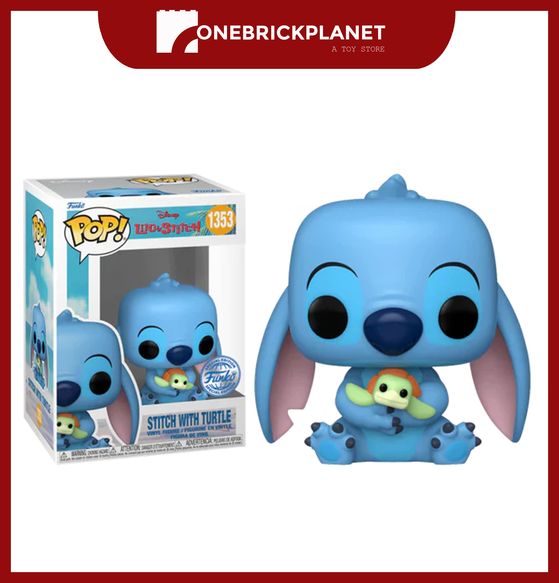 Funko Pop! Disney: Lilo & Sticth - Stitch with Turtle (1353) – One Brick  Planet