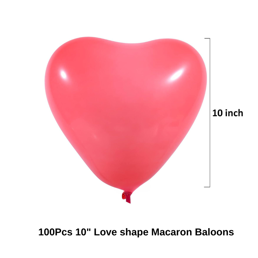 100Pcs 10 Love shape Macarone Baloons