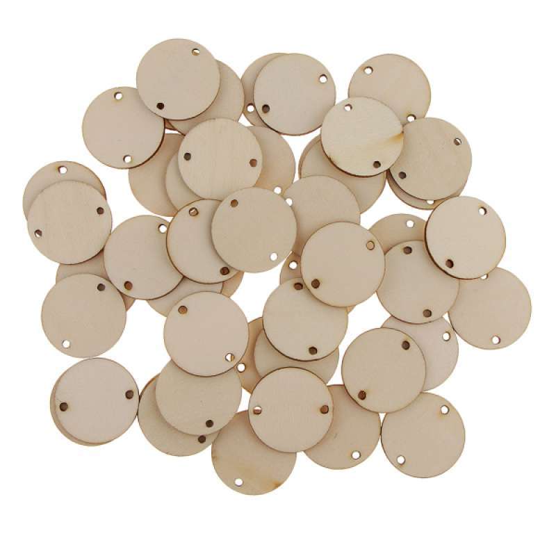 50pcs Unfinished Wooden Circles With Holes 3cm Wood Rounds Tags Blank  Natural Round Wood Discs For Crafts Wooden Circle Cutouts Ornaments For DIY  Crafts, Parties, Birthday, , Home Decor, Unfinished Blank Wood