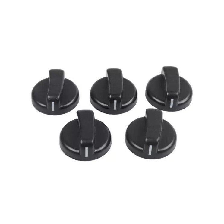 5 PCS Kitchen Black Plastic Gas Stove Cooker Control Knobs Ready Stock