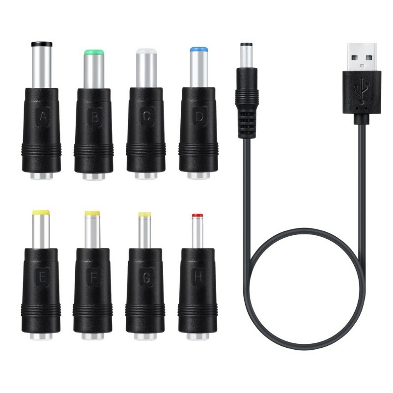 8in1 5V/9V/12V USB to DC 5.5x2.1mm Plug Charging Cord for Fan Speaker Router LED Lamp Ready Stock