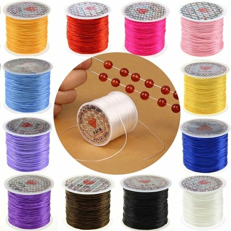 1 Roll 10m Elastic Crystal Beading Cord 1mm for Bracelets Stretch Thread String Diy Jewelry Necklace Making Ready Stock