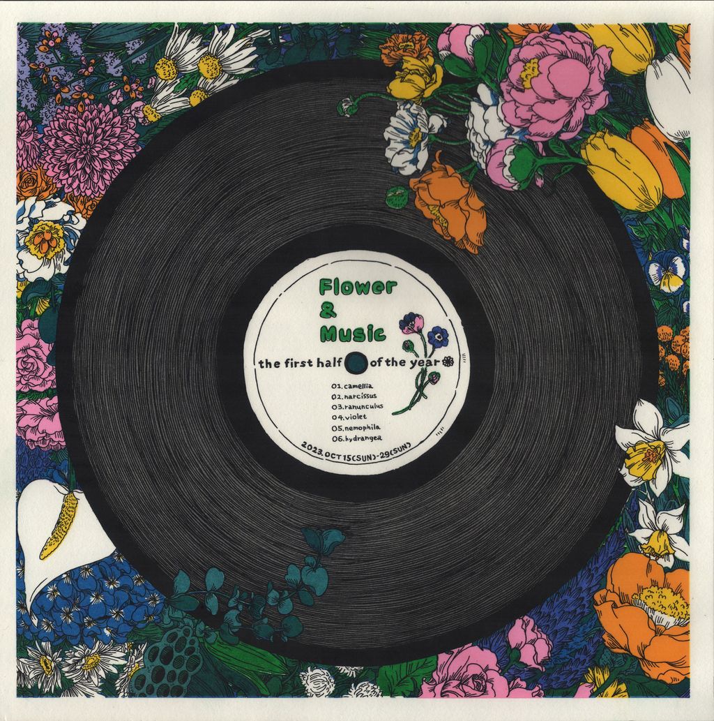 Flower&Music 29.8 x 29.8cm $880 @utoi