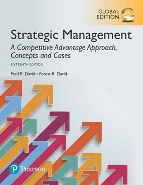 9781292148496 Strategic Management 16E David