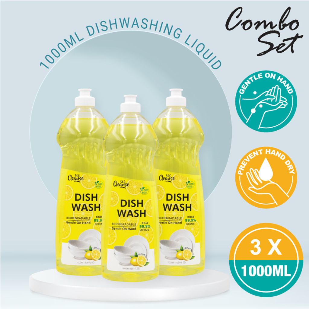 *BUNDLE* Cleanse360 Biodegradable Dishwashing Liquid [Lemon Scent