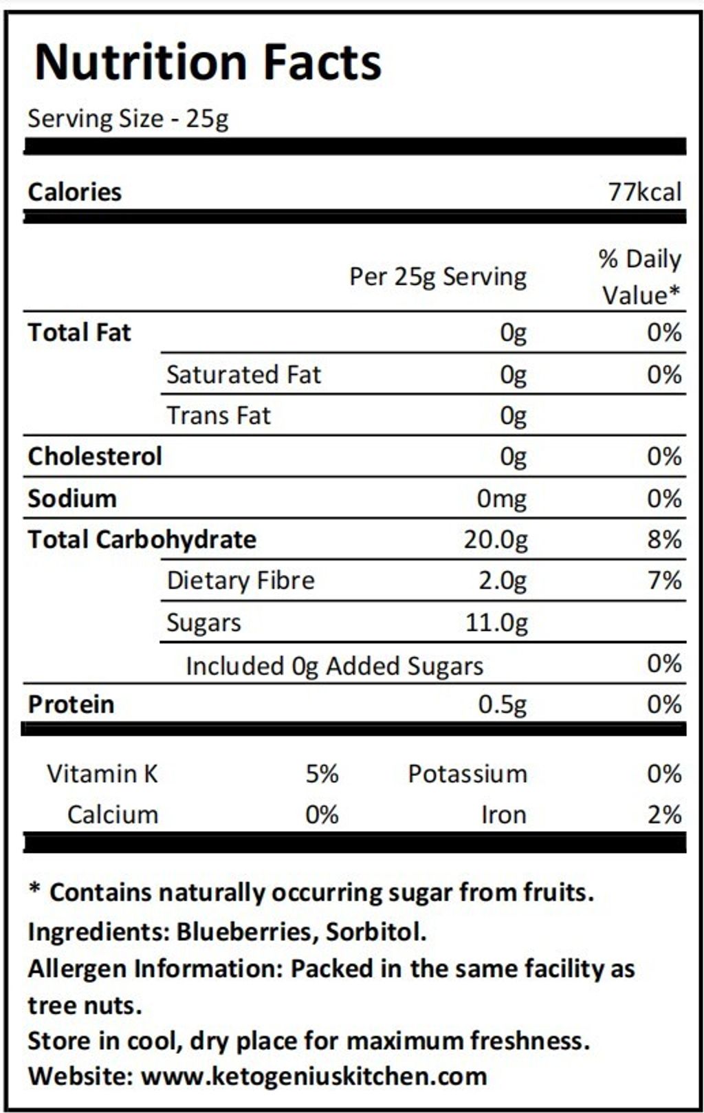 Dried Blueberries NL