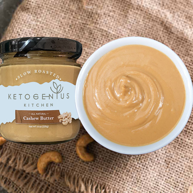 Cashew butter with bowl