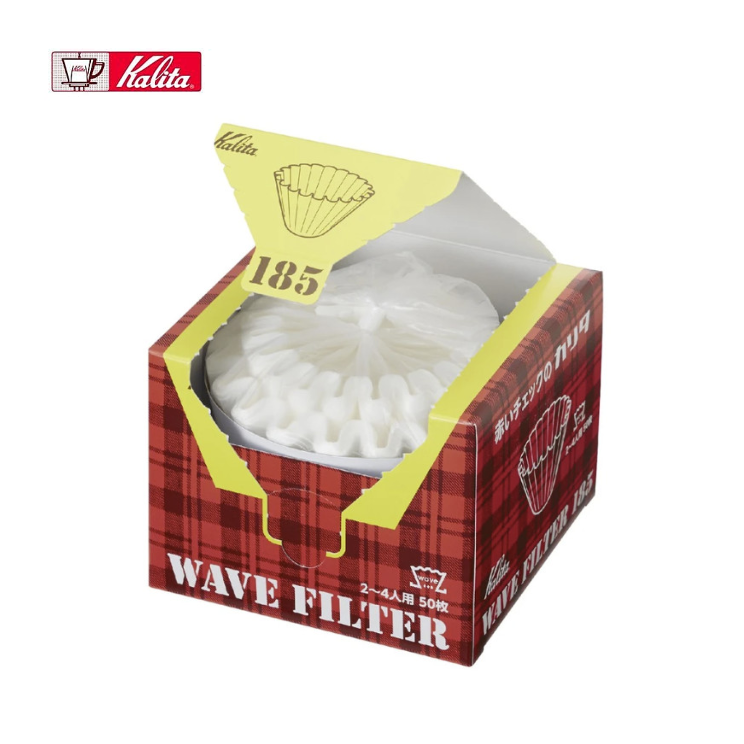 Kalita Wave 185 Paper Coffee Filters – Large Size, White, 100 Count – Assorted Styles