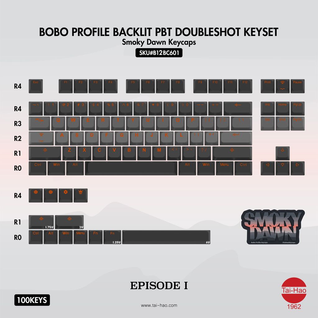 BOBO Profile Keycaps-Smoky Dawn SKU# B12BC601(100)-Layout  (1).jpg