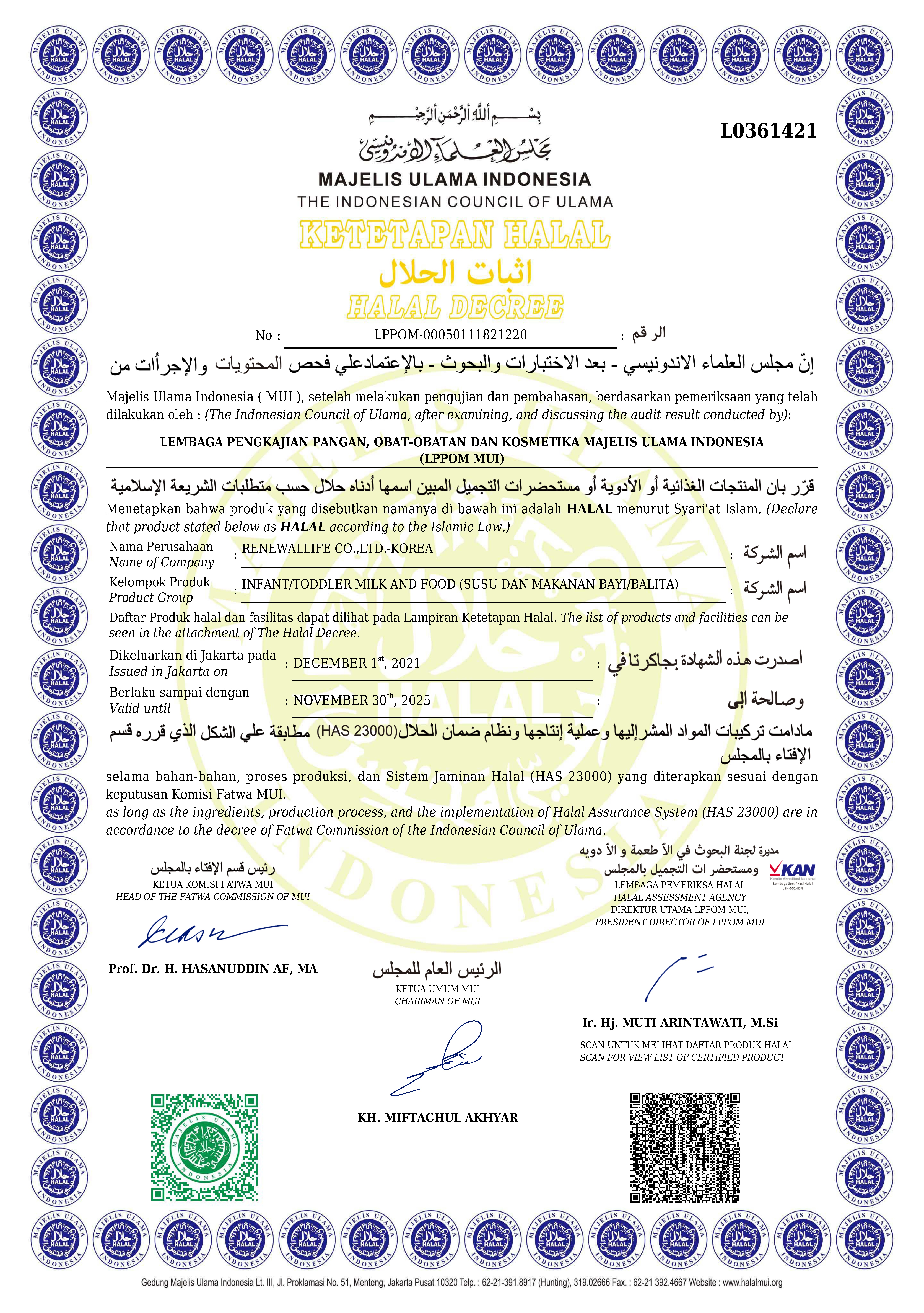 Halal Certificate 2021-2025