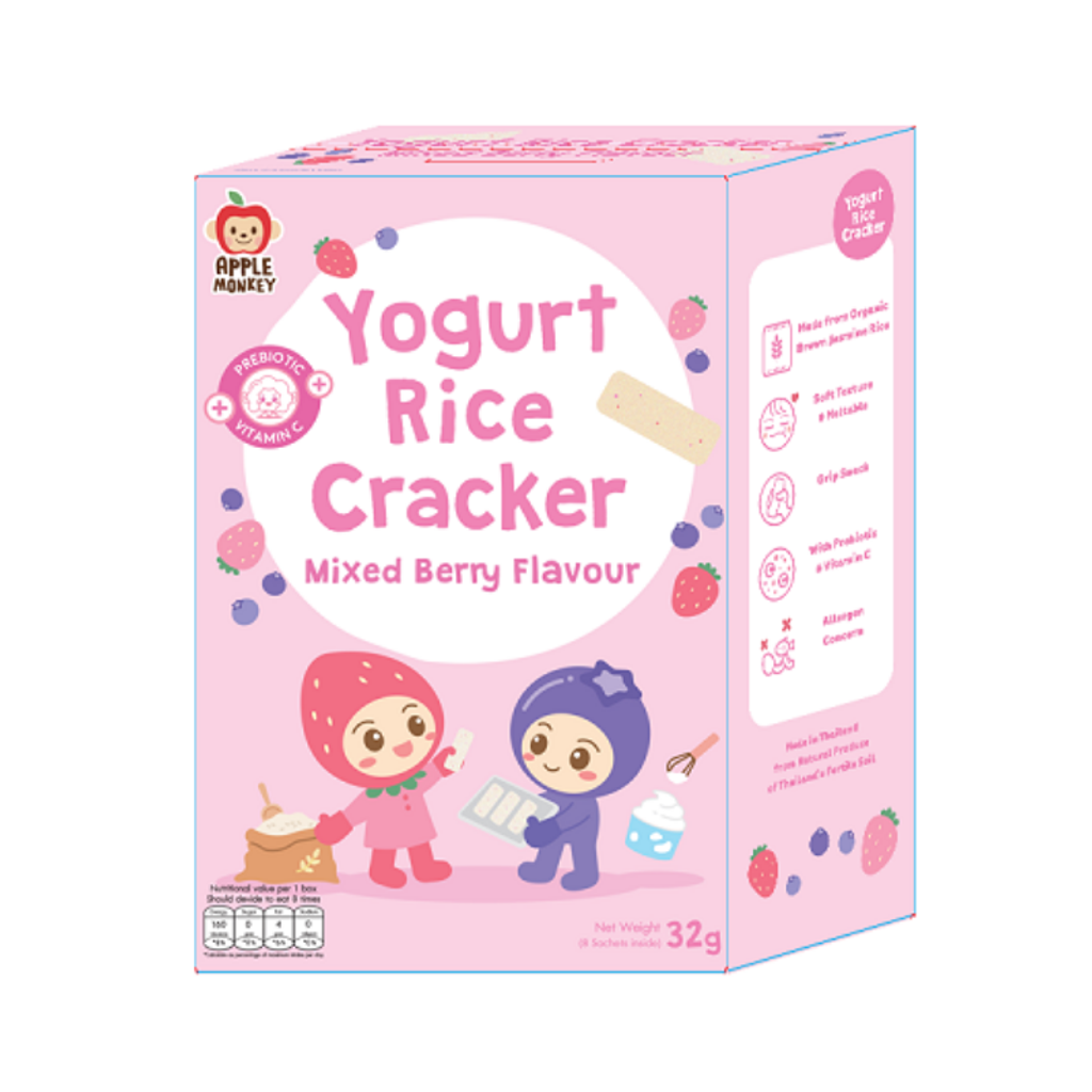 Apple Monkey Yogurt Rice Cracker – Mixed Berry