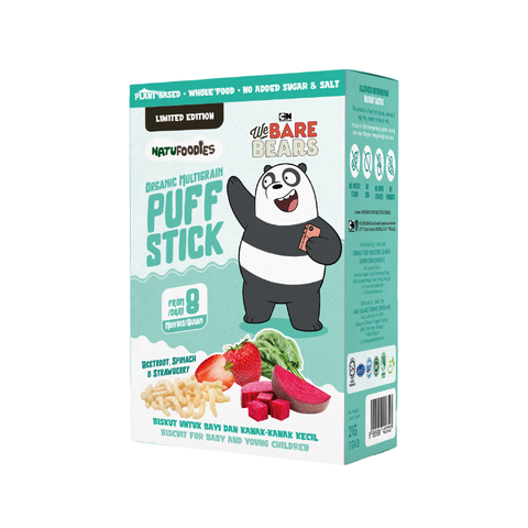 Special Edition Natufoodies Organic Multigrain Puff Stick – Beetroot, Spinach & Strawberry