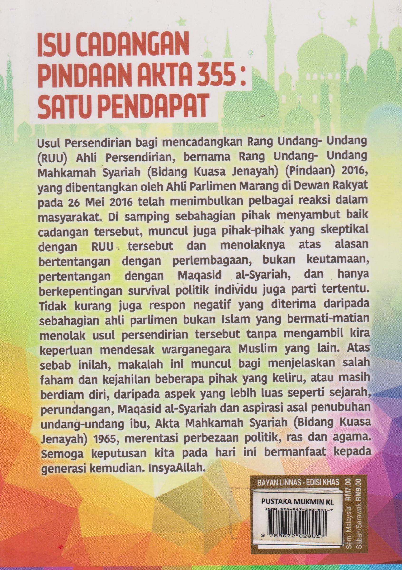 Bayan Linnas - Isu Cadangan Pindaan Akta 355: Satu Pendapat